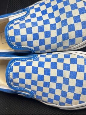 Vans Blue and White Checkerboard Slip-On